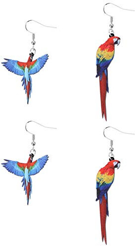 VALICLUD 2 Paar Vogel Schmuck Ohrringe Creolen Damen Ohrringe für Frauen baumelnd Ohren Tierohrringe Ohrclips tier kolczyki damskie ohrstecker Party- aus Acryl