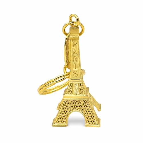 Promotech Porte-clés Tour Eiffel doré - Élégant porte-clés souvenir de Paris pour voyageurs et cadeaux, or, W2L6