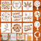 Oruola 13 Stück Brot Schablone,Bread Stencils,Schablone für Brot,Plätzchen Schablonen zum Dekorieren,Schablonen Malen,Backvorlagen,Brotschablonen für Kuchen,Kaffee,Torte,Kekse (Weiß)