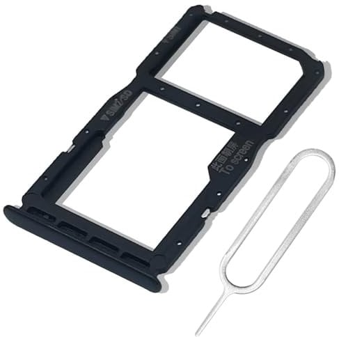 ExtKry SIM Karte Rahmen SIM Kartenfach für Huawei P30 lite Dual SIM Tray kartenhalter Original qualität Card Tray + SIM Pin (Schwarz)
