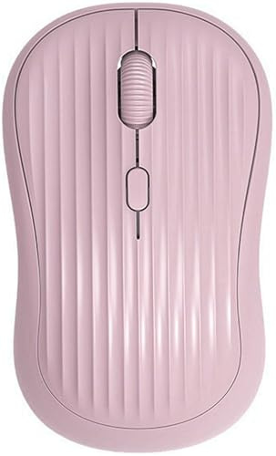 Kabellose Maus, Dual Mode Bluetooth und 2,4GHz USB-A, Wiederaufladbar, Lange Akkulaufzeit, Leise Funkmaus, 1600 D-PI Genauigkeit, 4 Tasten, für Windows,Linus und MacOs für Links und Rechtshänder,Rosa