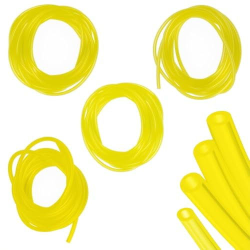 Azlanway Rasentrimmer-Kraftstoffleitung, 4 Größen Universal-Gummischlauchrohr, ölbeständiges Kraftstoffrohr für Kettensägen, Rasenmäher, Wasserpumpen, Schneefräsen, Kleinmotor