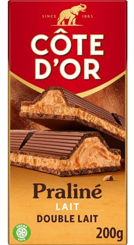 COTE OR – Chocolat Lait Praliné Double Lait Gourmand, Texture Fondante et Riche (200g) - Le lot de 4