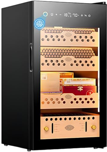GJBMXSM Cave a Cigare Electrique Humidificateur à Cigare Intelligente Boite à Cigare Humidor a Cigares Cigar Cellar 70L Affichage Numérique LED,avec Contrôle Température Et L'humidité