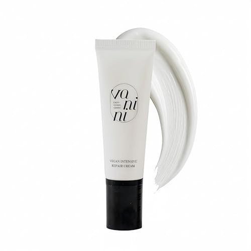 VANINI Vegan Intensive Repair Cream, 39% Centella Asiatica & Ceramide NP, Koreanische Kosmetik (Dermatest EXCELLENT & EVE VEGAN) Anti-Aging & Anti-Falten Pflege, Gesichtscreme für trockene Haut, 50 ml