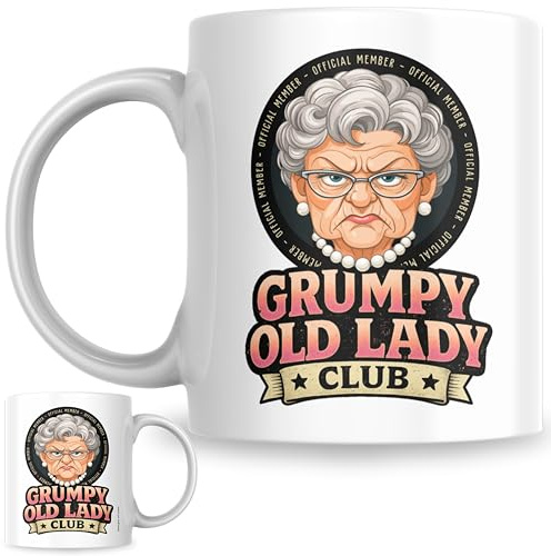 Designs of note! Grumpy Old Lady Club Mug – Funny Novelty Gift for Grumpy Women, Mums, Nans & Grandmas