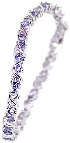 budawi® - facettiertes Tansanit Armband Armschmuck 925er Sterling Silber