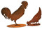 Rostikal Edelrost Gartendeko Huhn 27 cm und Hahn 35 cm Vintage Deko Set Rost Tierfiguren Shabby Chic Deko