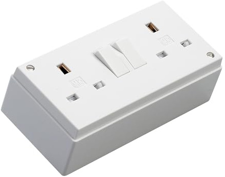 MK Surface Mounted Switched Double Socket DP 13A,White