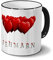 digital print Städtetasse Fehmarn - Design Herzballons - Stadt-Tasse, City-Mug - Becher Schwarz