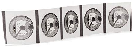 NFC Tag Sticker 22 mm, 180 Byte, kompatibel mit Allen NFC-fähigen Smartphones, 5 Stück in transparent, optimal für Geräte-/ Profilsteuerung (WLAN, Bluetooth, SMS, Telefonanruf per NFC), NXP NFC Chip