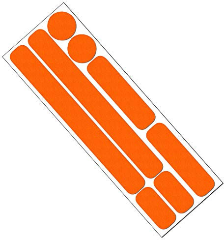 Reflektor Aufkleber Set für Fahrrad, Helm, Anhänger oder Laufrad, reflektierende Aufkleber (orange)