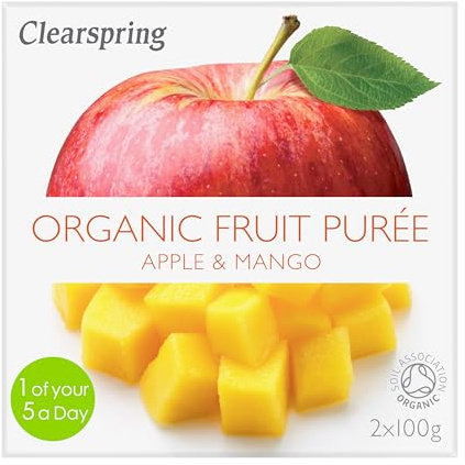 Clearspring Organic Apple and Mango Fruit Puree 2 X 100 g (Pack of 12)