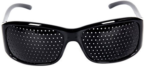 HealthPanion Lunettes avec trous pour l'amélioration de la vision, protection pour les yeux noir