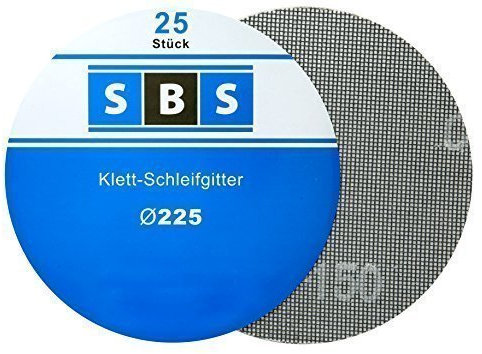 SBS® Klett Schleifgitter für Langhalsschleifer 25 Stück Ø225 mm Korn 100 SB433.2
