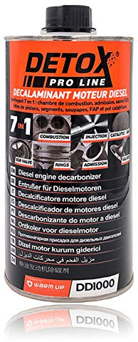 WARM UP Detox Diesel DD1000 Decarbonizzante Disincrostante Motore Diesel 7 in 1:Camera di Combustione Immissione Valvola EGR Testata Fasce Catalizzatore 1000ml