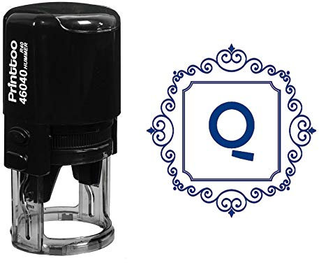 Printtoo R - 40 - Platz - strudelgrenze Q Alphabet - Monogramm - Initialen Selbstfarber Stempel Buro - Briefpapier
