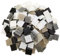 Armena Mosaikstein Mosaikfliesen Glas 2x2cm 500g (Circa 170 Stück) Weiß-Grau-Schwarz, 2102045001006