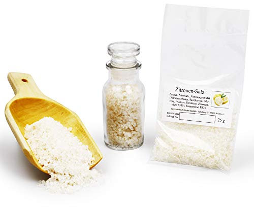 Zitronensalz | Salzspezialität | Zitronen Salz grob |Gewürzsalz für Fisch, Fleisch, Salat, Suppe, Sauce 25g