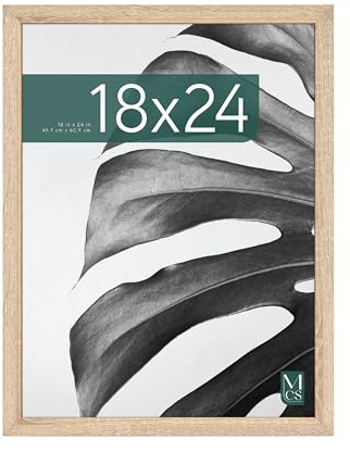 MCS Studio Gallery 45,7 x 61,0 cm Posterrahmen, Natürliche Holzoptik, MDF-Holz, Vertikale und horizontale Wandaufhängung, Großer Bilderrahmen für Fotos, Poster und Kunstdrucke (1er-Pack)