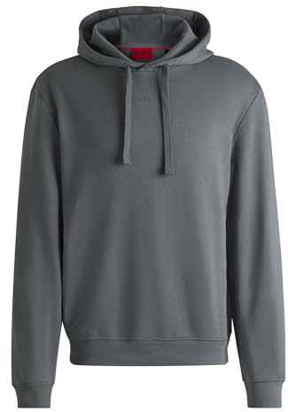 HUGO Mens Dapo Contrast-logo hoodie in cotton terry