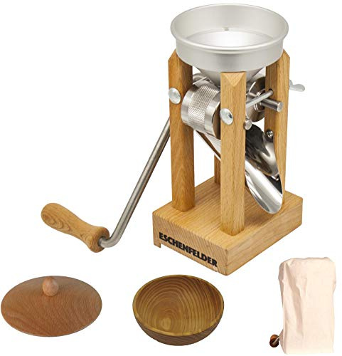 ESCHENFELDER Flockenquetsche Komplett-Set ALU (Holzschale, Deckel und Abdeckung)