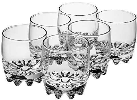 Sylvana 200ml Modern Curved Drinking Glass Juice Whisky Dining Tumbler (6)