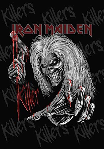 Heart Rock Iron Maiden Killers Grey Drapeau 75 x 110 cm