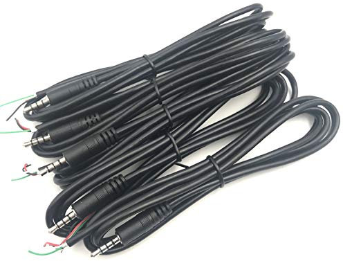 5 uds enchufe macho de 3,5 mm a cable desnudo extremo abierto TRRS 4 polos conector estéreo Cable de repuesto para auriculares micrófono reparación de cable de audio 4,9 pies