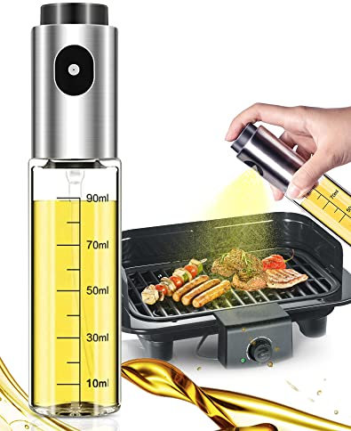 Lauon Pulverizador de aceite para cocinar, 100 ml, dispensador de aceite de oliva para freidora de aire caliente, utensilios de cocina, pulverizador de aceite para comida, ensalada, barbacoa, hornear