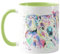 Vixar Koala - Tazza colorata con acquarello, motivo: fauna selvatica, idea regalo, compleanno, lavoro, ufficio, Natale, tè e caffè (L verde)
