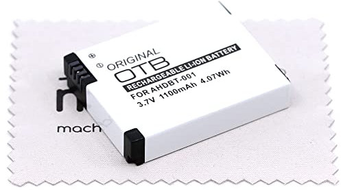 Batterie de Remplacement pour GoPro Hero, HD Hero, HD Hero 2 (Remplace ABPAK-001, AHDBT-001, AHDBT-002) Batterie de caméra OTB avec Chiffon de Nettoyage d'écran mungoo