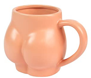 FISURA - Lustige Tassen in Form eines Körpers. Original Becher. Fassungsvermögen: 320 Milliliter. 14 x 10,5 x 8 Zentimeter. Material: Porzellan (Rosa)