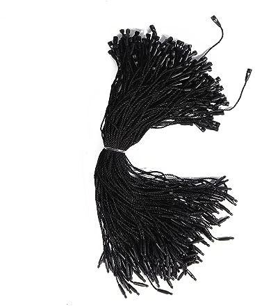 Lot de 200 étiquettes à suspendre en Polyester avec cordon naturel pour prix, cadeaux, vêtements, bijoux, accessoires de bagages, 20 cm, noir
