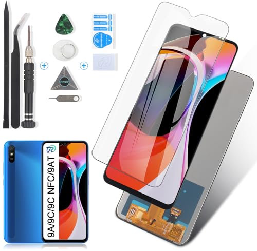 RongZy para Xiaomi Redmi 9A/Redmi 9C/Redmi 9C NFC/Redmi 10A LCD+Pantalla Táctil Digitalizador Asamblea Reemplazo +Reparación Herramientas(Negro)