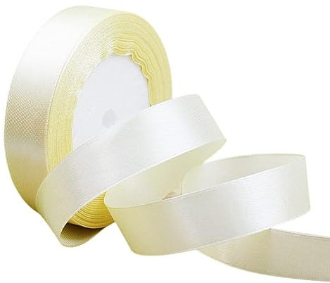 Cremefarben Satinband Dekoband Stoffband,20mm x 23m/Rolle Satinbänder Geschenkbänder Geschenkband Schleifenband Ribbon für Hochzeit,Valentinstag,Geburtstag Geschenke,DIY Handwerk,Sträuße Verpackung