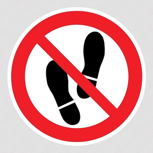1 Autocollant de 5 CM Panneau Chaussures interdites