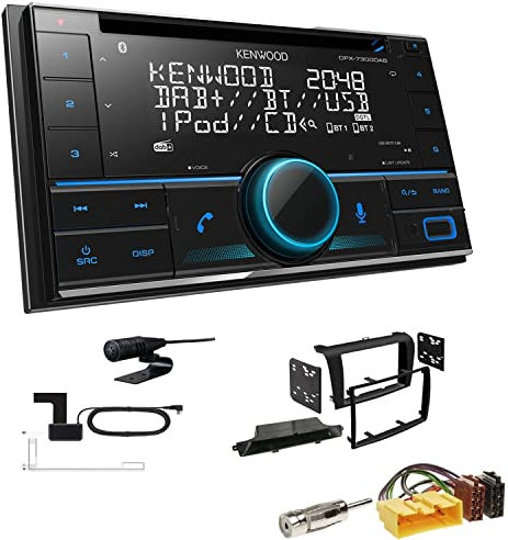 Kenwood DPX-7300DAB 2-DIN Autoradio mit Bluetooth Digitalradio DAB+ USB CD passend für Mazda 3 2003-2009 schwarz