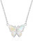 WINNICACA Schmetterling Halskette Sterling Silber Weißer Opal Choker Halskette Geburtsstein Oktober Schmuck für Frauen