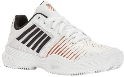 K-Swiss Women's Court Express Hb Tennis Shoe, White Black Rose Gold, 4.5 UK