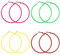 4 Paar Creolen Damen Vintage Große, 6 Cm Neon Ohrringe Creolen Bunt Helle Creolen Leichte 80er Jahre Ohrring Damen für Frauen Vintage Große Ohrringes für 80er Jahre Party(Grün Gelb Rot Rose Rot)