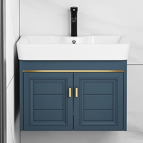 Waschbecken mit Unterschrank,Spüle mit Armatur,Keramik Waschschale Waschtisch,Spültisch Waschtischunterschrank Gäste WC Spülbecken Ausgussbecken,für Designvolle Küche Badezimmer Set Möbel (Size : 58x