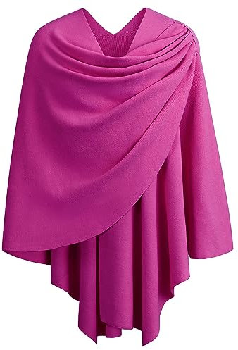 PULI Damen Poncho Schal Cashmere Feeling Strick Cape Cardigan Für Frauen Geschenk Für Mutter