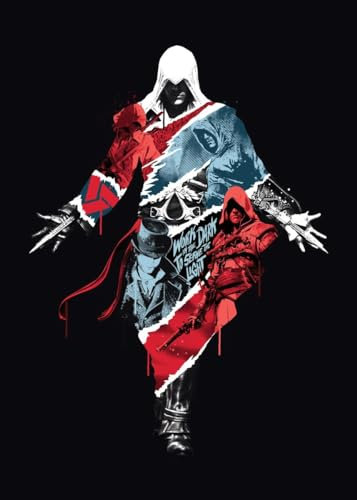 Displate - Poster aus Metall - Einfache Montage ohne Bohren - Assassin's Creed - AC Legacy Posters - Ezio - Größe L - 67,5x48cm Matt