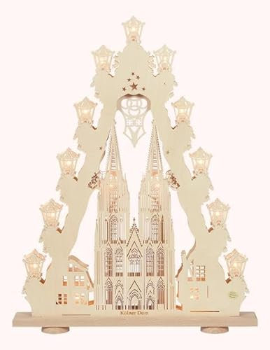 Rudolphs Schatzkiste Lichterspitze Kölner Dom LED Natur BxHxT 52x67x6cm NEU Schwibbogen Leuchterbogen