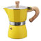 Srliya 150ML Portable Italian Moka Pot, Aluminum Espresso Maker with Mocha Cold Extract Feature Perfect for Making Cappuccino or Latte (yellow)