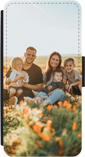 Unique Gifts House Ltd Personalised Phone Case for iPhone 15 Pro Custom Leather Flip Wallet Case Any Photo Printed One Photo Anti Drop Personalised Case