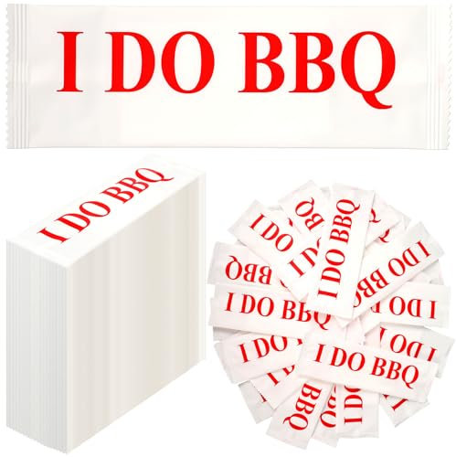 Siifert 250 Pcs I DO BBQ Individually Wrapped Pre Moistened Individual Hand Wipes Grill Wipes for Barbecue Catering Restaurant Wedding, Clean Hands Quickly