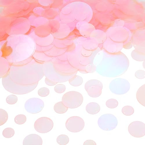 OLYCRAFT Ca. 700 Stück Große Lose Pailletten Zum Basteln Flache Runde Pailletten Pailletten 15mm/20mm/25mm/30mm/40mm/50mm Schillernde Transparente Lose Pailletten Pailletten Für DIY Nähverzierungen