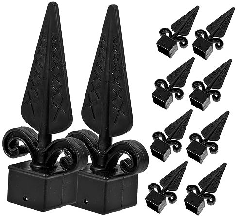 10pcs Black Fence Post Caps Decorative Picket Post Covers for Outdoor Garden Yard Fence Replacement Accessories